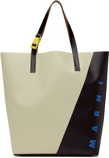 Marni 灰白色 & 黑色 Tribeca 托特包