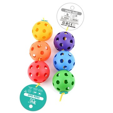 現貨〔兒童玩具K1D】串繩洞洞球 HOLE BALL 哈利球 ♥ 早教益智球 手眼協調 穿繩訓練 硬式色彩學習教具