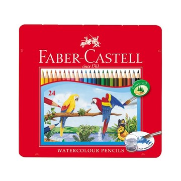 FABER-CASTELL 輝柏 115925 水性色鉛筆 附水彩筆  24色  1組