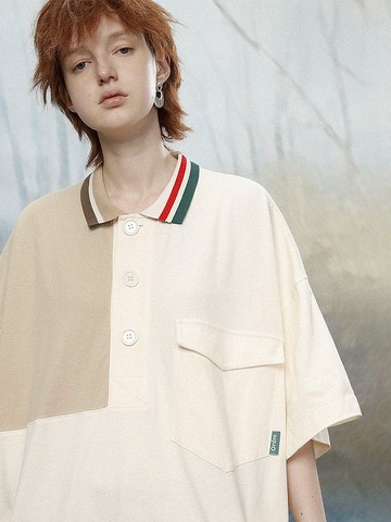 UNVESNO日系古著感t恤潮牌日式polo衫情侶翻領短袖男夏季SWS-1341