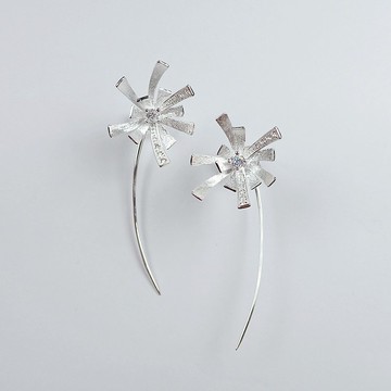 夏花925純銀耳環