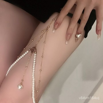 【優選好物】性感多層腿鏈女弔墜流蘇仿珍珠身體鏈大腿環潮流網紅腳鏈2022新款 GQUP