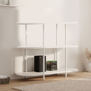 家具感 Ano 圓形立式層架  3層  1000 x 300 x 800 mm  白色 + 白色