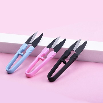 塑料柄陶瓷釣魚剪u型魚線剪抗靜電小剪刀鼻毛剪修眉剪線頭小剪刀