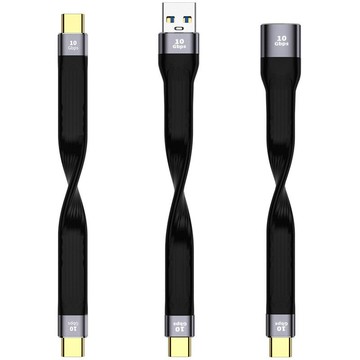 超短USB3.1 Gen2 A toType-C對C數據線FPC柔性線路板3A高速充電線【宜家良品百貨】