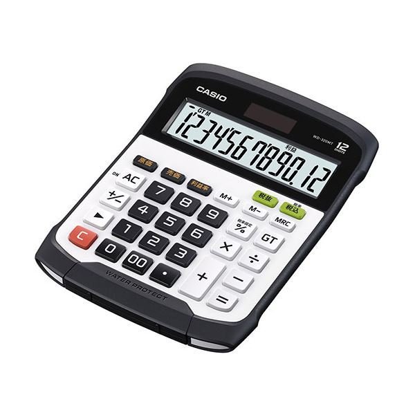 カシオ計算機 CASIO 防水・防塵電卓 デスクトタイプ12桁 WD-320MT-N