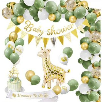 [Hare.D]現貨 鼠尾草 長頸鹿 氣球 週歲 滿月 準媽媽  DIY 場地佈置 派對 寶寶 男寶女寶 背景牆