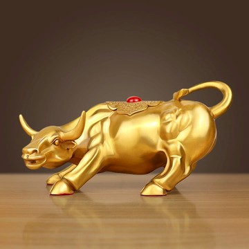 純銅華爾街銅牛股票辦公室家居裝飾品柜臺吉祥物財位擺件招