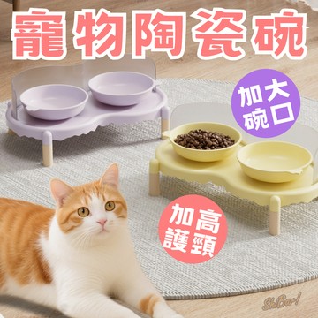 （雙碗🔥加大碗口）寵物碗 寵物陶瓷碗 寵物雙碗 貓碗 狗碗 貓飼料碗 分離式 寵物餵食器 護頸碗 防漏食碗 飼料碗