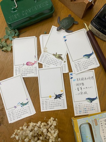 Zoesforest 自由手寫日記手帳卡-海洋 2026月曆卡