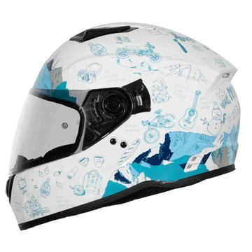 SOL SF-7 / SF7 探險者 白/藍綠 內藏式墨鏡 EPS 眼鏡溝 耳機槽 全可拆洗 金屬排齒釦 全罩 安全帽