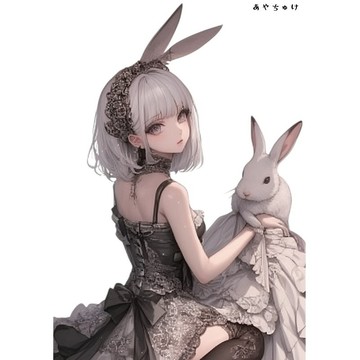 【3 月新品 2】07-095-0136 人物貼紙 動物與少女蕾絲