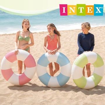 【INTEX】海灣渡假游泳圈(直徑91cm)-適9歲+ 泳圈/浮排 (59271) 3色可選
