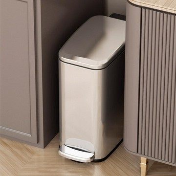 【含稅/免運】 6L廚房垃圾桶不銹鋼夾縫垃圾桶家用靜音緩降腳踏式垃圾桶