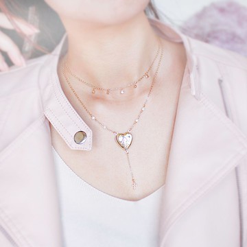 Giftest 淡水珍珠 / 寶盒 十字架基督教愛心飾品項鍊聖經韓國N37