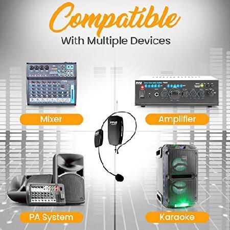 Pyle UHF All-Purpose Wireless Microphone System Portable Professional Cordless Microphone Wireless Mic Kit w  Headset Mic, Receiver Unit Karaoke,