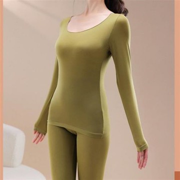 內衣套裝發熱衣發熱褲-超薄長袖貼身純色女衛生衣4色74ih11