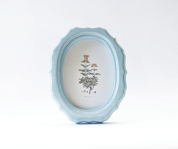 復古玫瑰現代復古相框，藍，光面飾面，桌面/