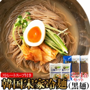 本場韓国の味わい！韓国宋家冷麺(黒麺160g×2袋 サン冷麺スープ2袋)2～4人前 韓国冷? 冷麺 韓国 黒麺 麺類 スープ付 常温 送料無料 メー