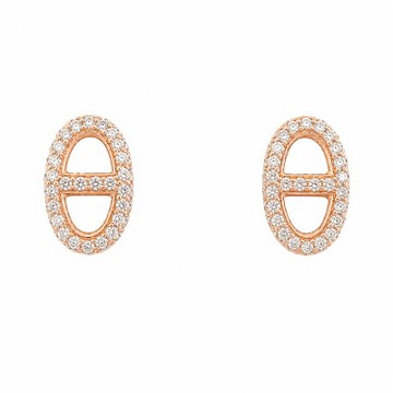 愛馬仕Hermes Farandole earrings豬鼻子耳環(18K玫瑰金/鑽石)