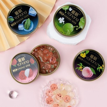 花香水果味 無糖薄荷糖 清新口氣 桂花白桃味清潤喉糖 玫瑰荔枝味含片