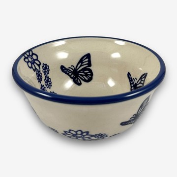 波蘭手繪手工陶-飯碗 11.5cm 簡約舞蝶系列 設計師款