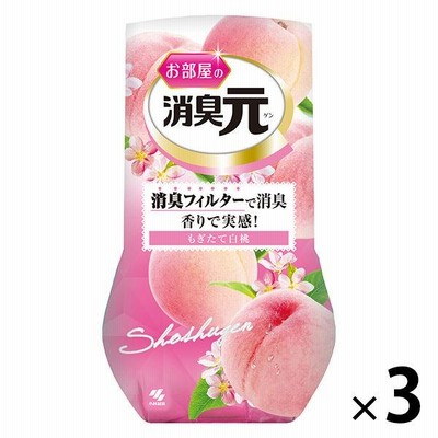 お部屋の消臭元 部屋用 もぎたて白桃 400ml 3個 消臭剤 小林製薬
