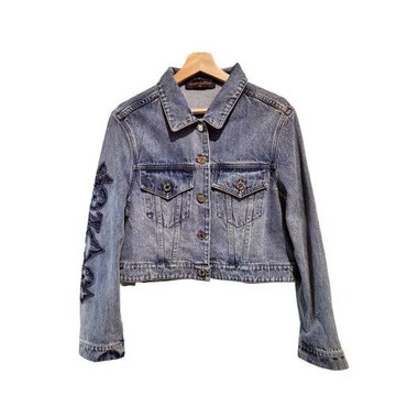 【二手精品 9.9成新】Louis Vuitton Monogram丹寧夾克(剪水洗標) 編號S286