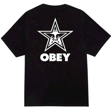 OBEY 167924225-VBK BOLD STAR TEE 短T (水洗黑色)