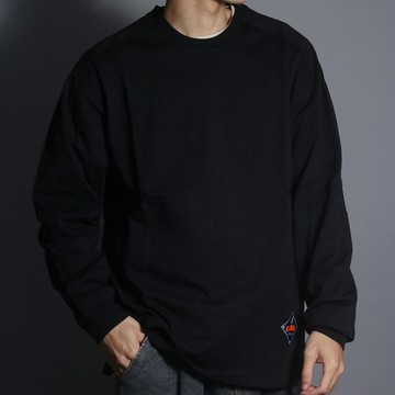 KANGOL 長袖 黑色 背後大LOGO 透氣 薄長T 上衣 中性 6255116120