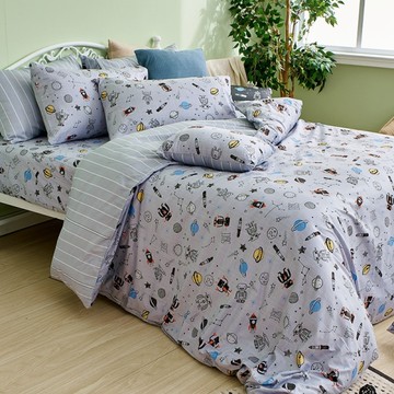 床包兩用被組 / 雙人加大【引力灰】含兩件枕套 100%精梳棉 戀家小舖台灣製