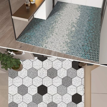 【好物良品】120x120cm_藝術系可剪裁玄關絲圈刮泥墊120x120cm枯山水