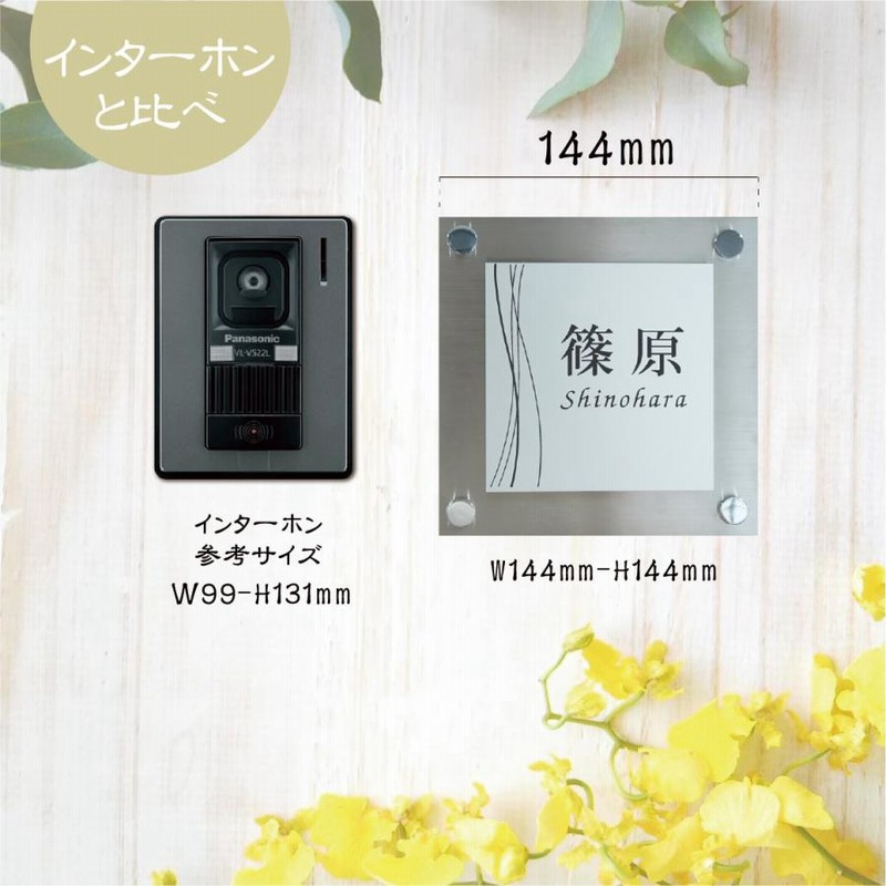 Amazon | 表札 ステンレス（ヘアライン加工）、化粧ビス 戸建