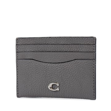 COACH 專櫃男款 荔枝紋皮革名片/證件夾-灰色