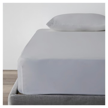 HOLA 和樂家居 伊登素色500織埃及棉床包 014380214 950g  銀灰色  雙人(186 x 150 x 38cm)