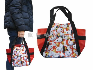 限時 滿3千賺10%點數↘ | ~雪黛屋~史努比 手提包Disney正版授權簡易袋餐袋防水尼龍布材質休閒外出上班可手提隨身物品 KSPLU011