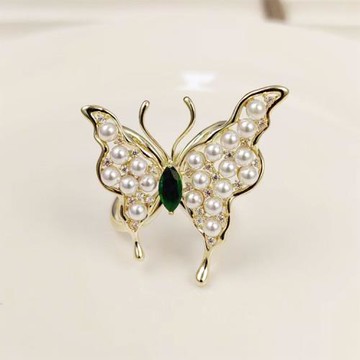 ANGEL 仙女蝴蝶結不規則珍珠方巾衣角絲巾扣(2色可選)