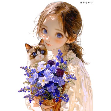 【4 月新品 3】07-120-0082 人物貼紙 春日女孩與動物