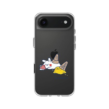 iPhone Air Clear Case（相機按鈕） 透明 - 懶散兔與啾先生 Lazy Rabbit and Mr.Chu - 融化的冰