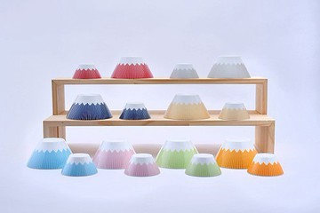 富士山陶瓷碗   橙黄色