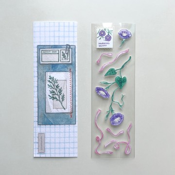 牽牛花印花貼紙 - 植物系列