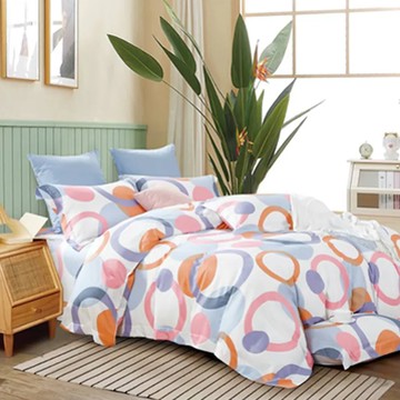 藍貓BlueCat 台灣製造天絲纖維印花床包 + 兩用被套  美好回憶 白色  186 x 105cm  1組  床包 + 兩用被套