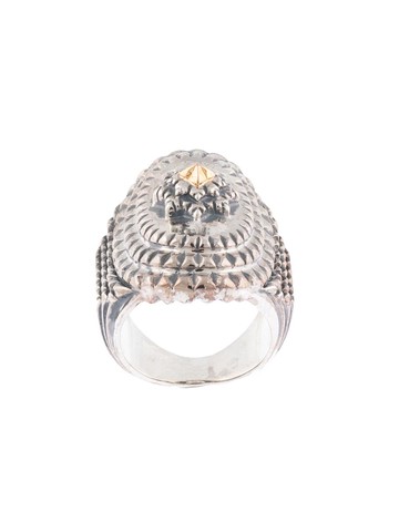 Natural Instinct - chunky engraved ring - men - Silver - 21