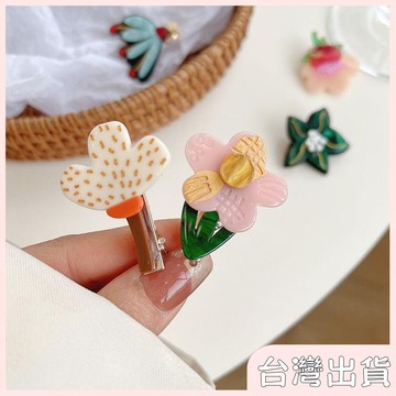 ✨臺灣出貨✨【飾飾如意】醋酸花朵髮夾女側邊劉海夾甜美少女碎髮邊夾鴨嘴夾子頭飾夏季髮卡
