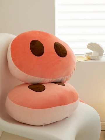 ins風可愛毛絨豬豬鼻子抱枕坐墊車載用腰靠沙發客廳靠墊汽車靠枕