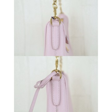 PRADA 1BC204 RE-EDITION SAFFIANO 皮革迷你袋 粉色金釦