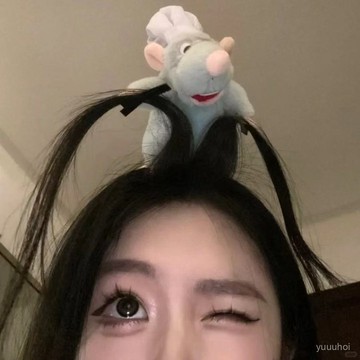 🐭【發箍】搞怪抓揪頭髮頭箍 網紅拍照發飾 老鼠公仔發卡 創意造型 臺灣出貨