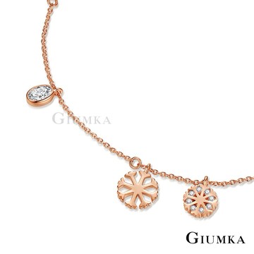 新年開運價【Giumka】女士腳鍊．腳鏈｜晶燦雪花．玫瑰金