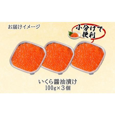 ふるさと納税 年内配送12月10日まで 北海道産 いくら醤油漬け 100g×3パック 計300g 小分け パック イクラ 海鮮 魚介 魚卵 食べきりサイズ.. 北海道倶知安町