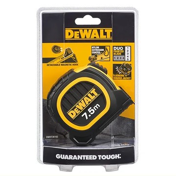 DEWALT 得偉 7.5M*25mm 專業捲尺 橡膠 尼龍塗層耐刮尺帶  1個